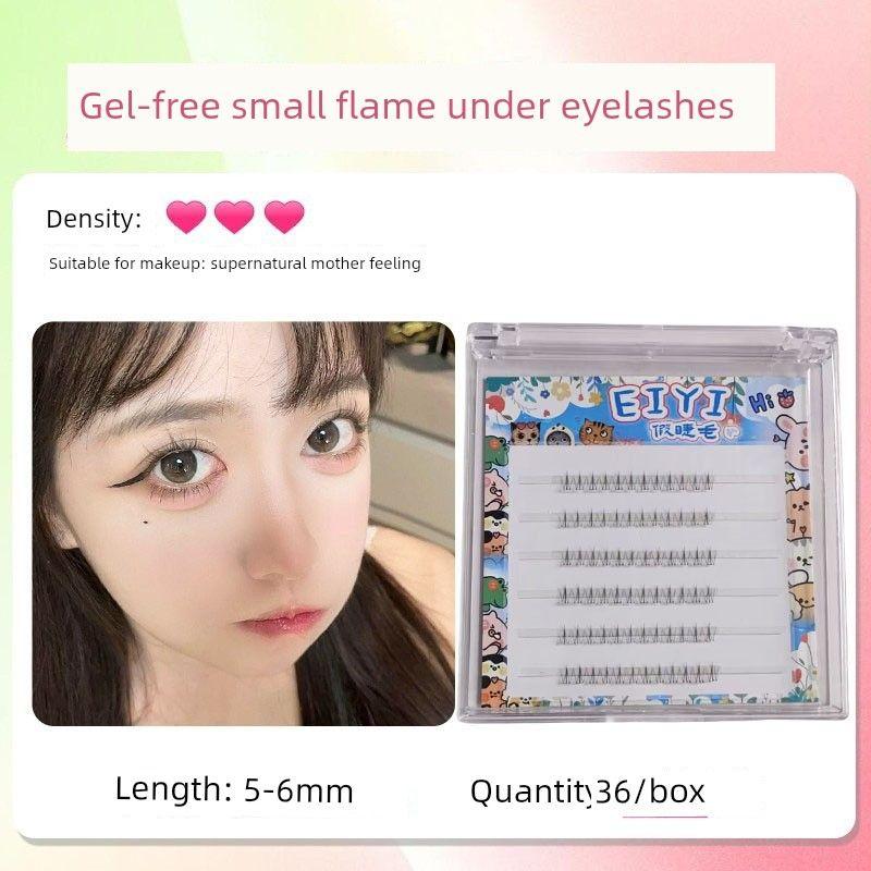 

Eiyi Glue-Free Short Style Small Diagonal False Eyelashes Fox-Style Clear Natural Realistic Stemless 2026 New Model Eyelashes Six Rows of Lower Eyelashes with Flames