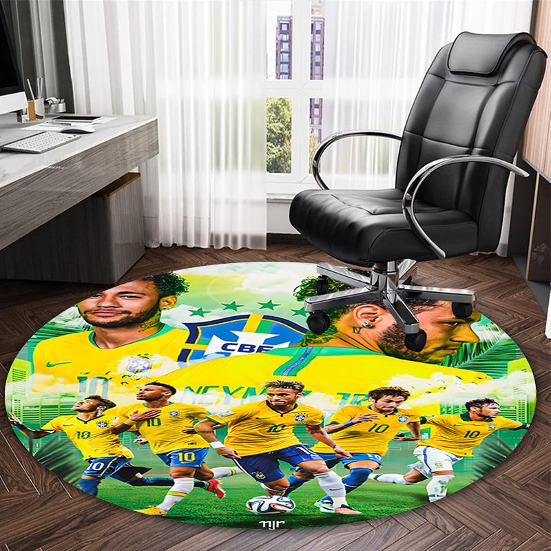 1pc Neymar17 Carpet, Round Rug, Comfortable, Suitable for Entryways, Living Rooms, Office, And Bedrooms, Christmas Decoration