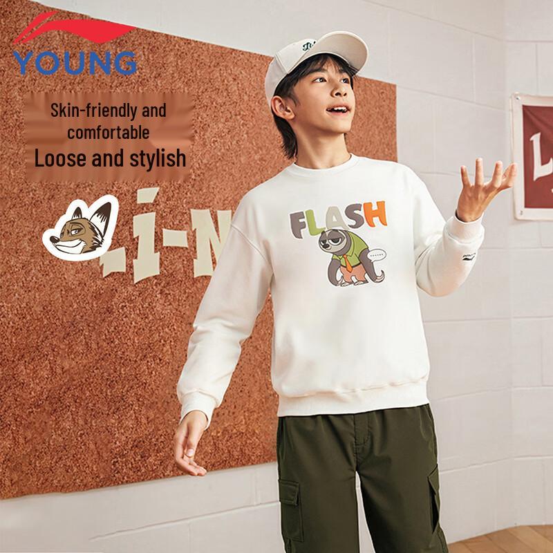 LI-NING Kids Disney Zootopia Collaboration Round Neck Sweatshirt 160