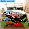 3PCS Bunny's Cozy Hug 3pcs Bedding,Including 3PCS Duvet Cover And 2pcs Pillowcases Perfect for Christmas,Ideal for Bedroom, Dormitory