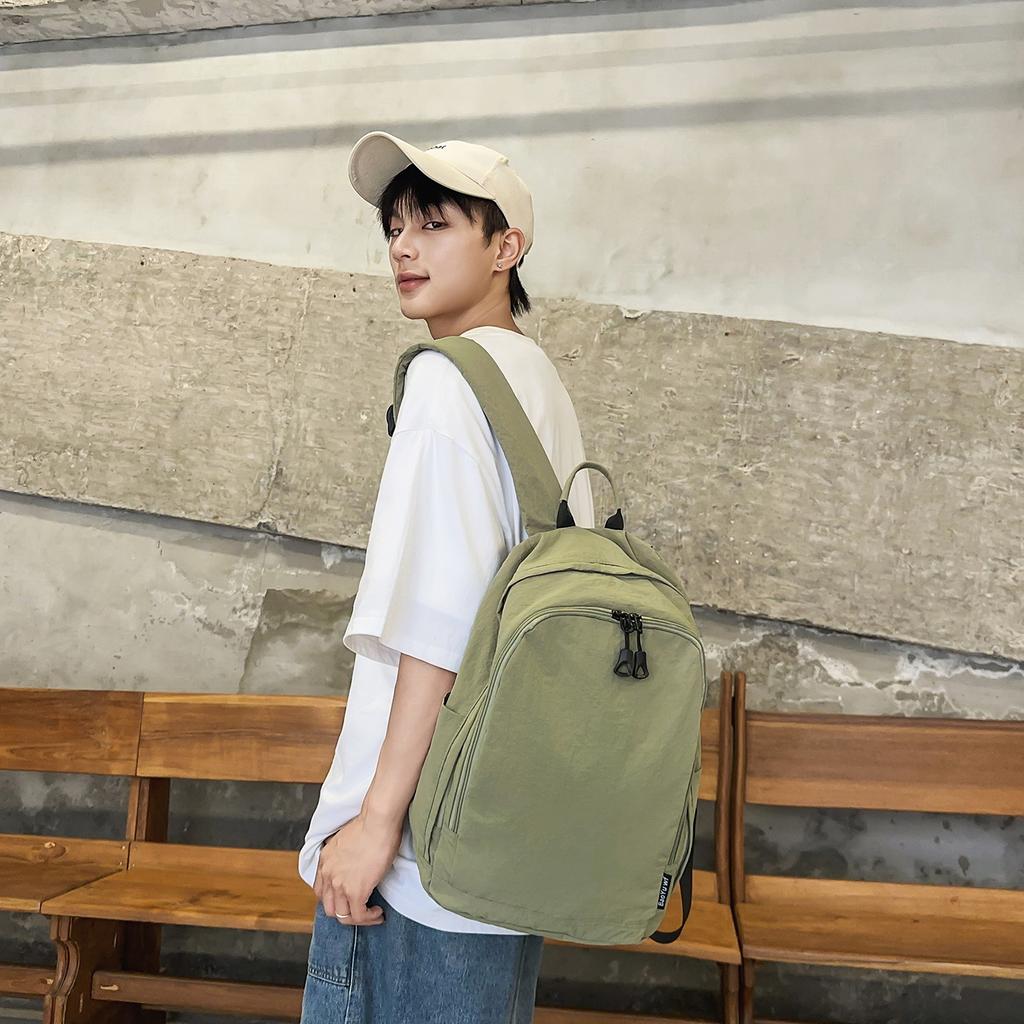 Schoolbag Hot Sale Washed Canvas Backpack Female Simple Large Capacity High School College Student School Bag Commuter Travel Backpack Male