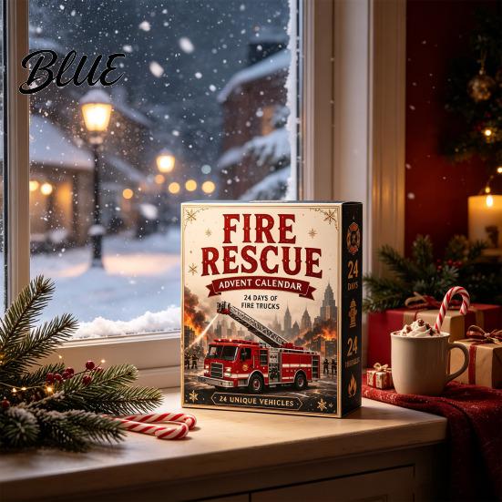 Vehicle Surprise Gift for Kids 24-Day Advent Calendar 2D Acrylic Trucks Vehicles Ornaments Novelty Theme Calendar Christmas Countdown Holiday