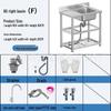 Stainless Steel Kitchen Sink with Integrated Washing Basin and Stand - Large, Thickened Single Bowl