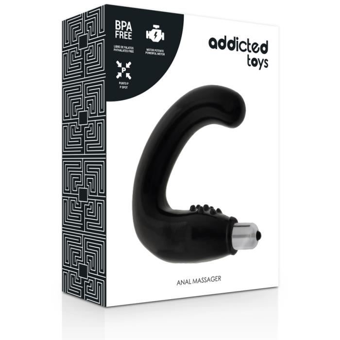 Masajeador Anal - Addicted Toys - Noir - TPR 100% - Stimulation Prostatique - Pour Adultes