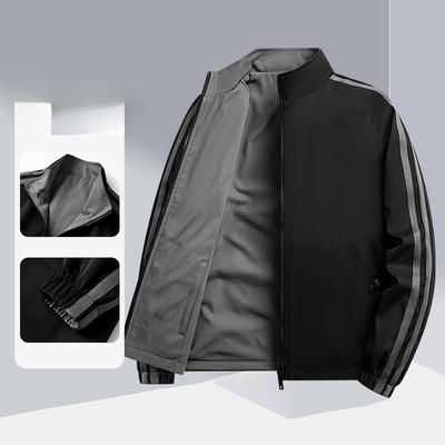 Double-sided Casual Jacket Men's Outdoor Commuting Business Stand-up Collar Workwear Trendy Versatile Jacket
