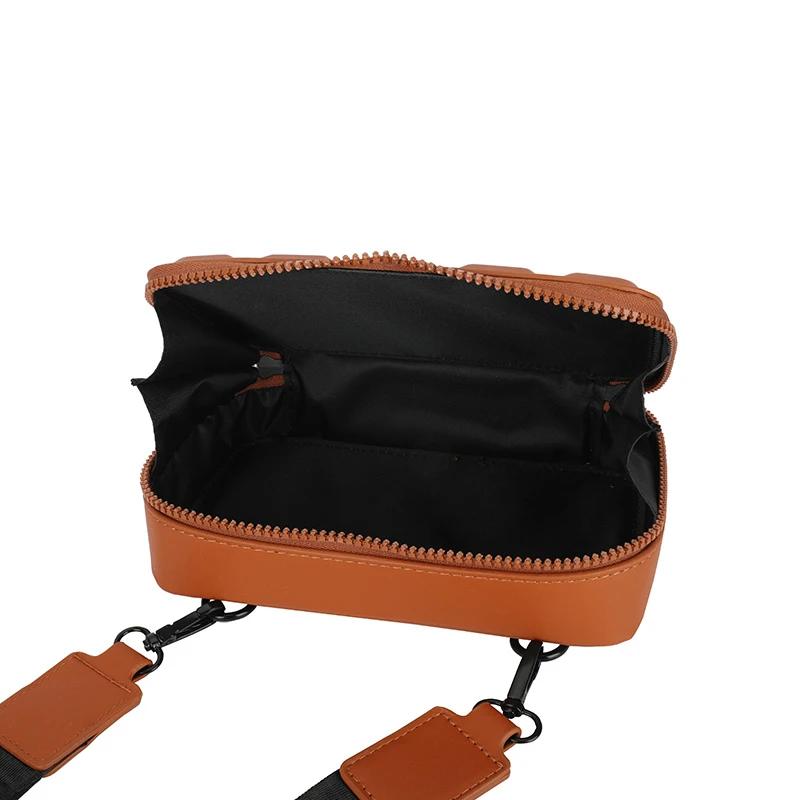 Borsa a Tracolla Rigida con Zip Pu Elegante e alla Moda Nuova Legale Mini Semplice Versatile Piccola Quadrata Premium