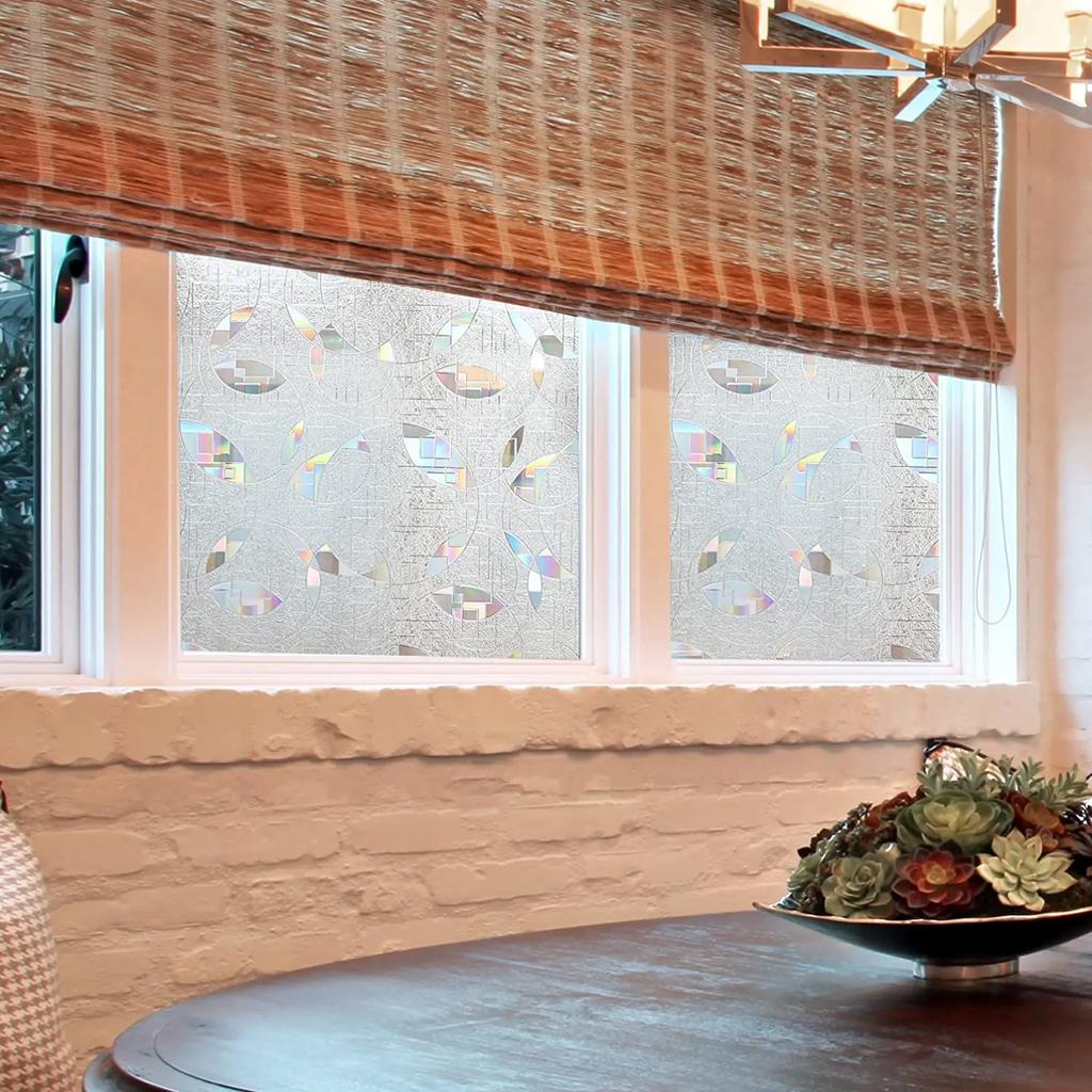 Mul-styles Dekorativ vindusfilm Anti-look statisk klamre vindusklistremerker Vinyl for glass Farget glassfilm selvklebende film