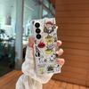 Cartoon Cute Snoopy Charlie friend seat Folding Magsafe Wireless Charge Case For Samsung ZFold 3 4 5 6 ZFold7 Magnetic Holder