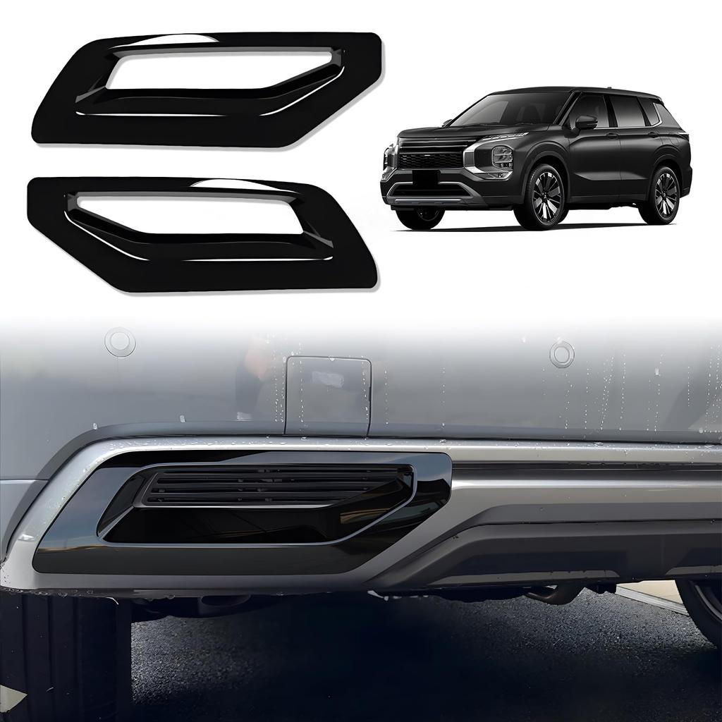 Mitsubishi New Outlander PHEV GN Series Rear Fog Lamp Lower Rear Bumper Tail Exhaust Frame Rear Reflector Trim Exterior Black Garnish, Garnish, Cover,