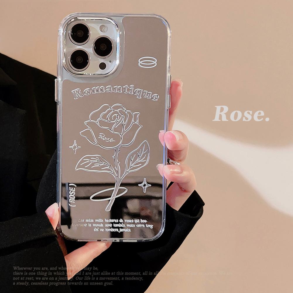 Mirror Silver Rose Case for iPhone 17 iPhone 17 Pro Max