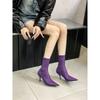 2025 Autumn New Pointed Thin Heel High Heel Temperament Thin French Fashion Sexy Beauty Female Internet Celebrity Short Boots