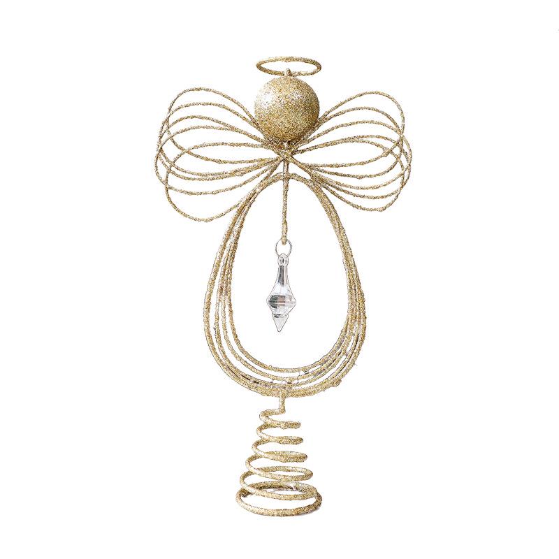 Glittered Angel Star Christmas Tree Topper Ornament