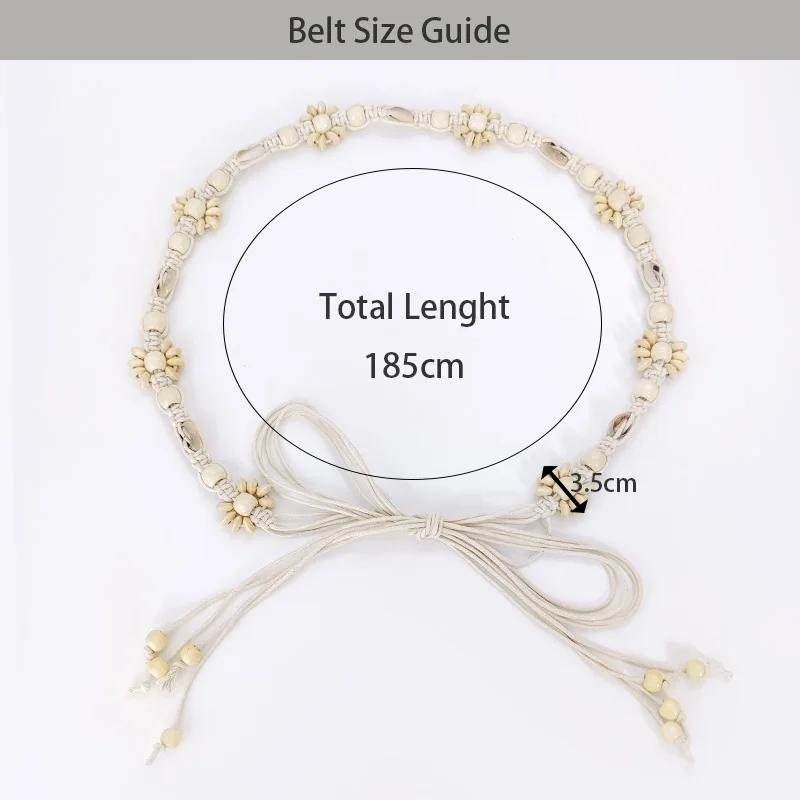 Bohemian Style Flower Beads Waist Belt For Women High-End Versatile Skirt And Jeans Waist Chain For Summer Belt Accessory