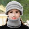 New Women Winter Hat Keep Warm Mom Cap Add Fur Lined Warm Set Hat For Female Casual Rabbit Fur Bucket Knitted Hat