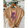 T-shirt Estive per Bambini 11 Colori Stampa Leopardo Neon Fulmine Moda Street Manica Corta Top Casual da Esterno per Ragazzo e Ragazza