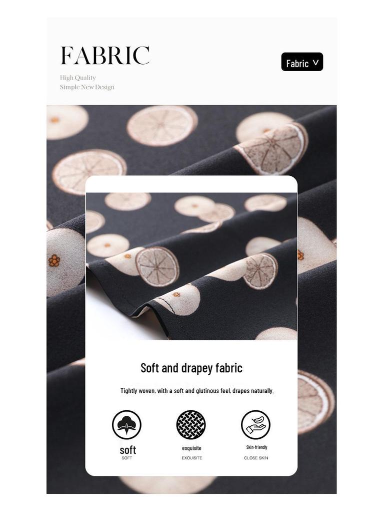 2025 Summer Print Loose Plus Size Chiffon Shirt for Middle-Aged Women