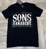 2013 Licensed SOA Sons of Anarchy Black Gray USA Flag Logo T-Shirt Size Small