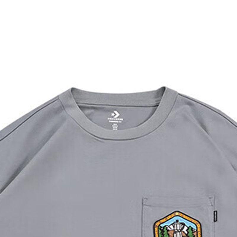 Converse T Shirts Men's Gray Crew Neck Moderate Straight Fit 10025881-A03