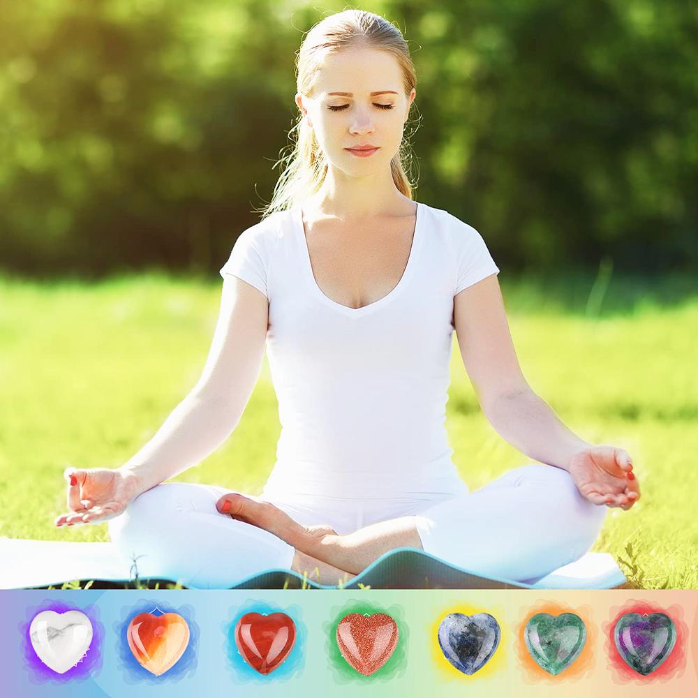 Mini Crystal Hear Gemstone Carving Heart Polished Cute Stones Crafts For Home Garden Lawn Decor Reiki Healing Chakras Meditation