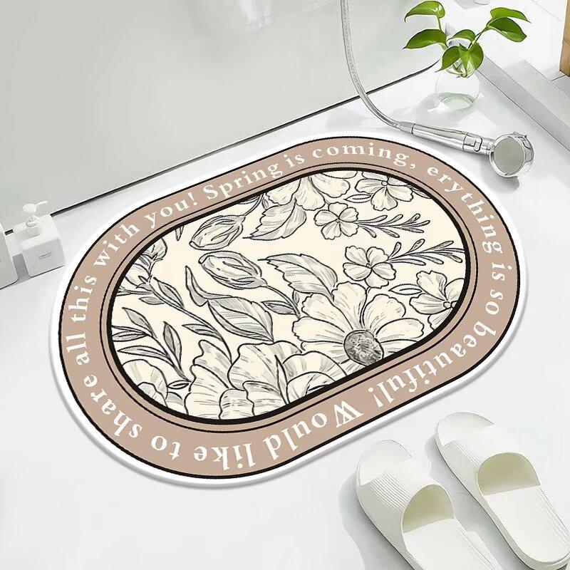 Toilettenbodenmatte Badezimmer rutschfest saugfähig Toilette stark Tür Toilette Kieselgur schnelltrocknend Fußmatte Teppich Badezimmer