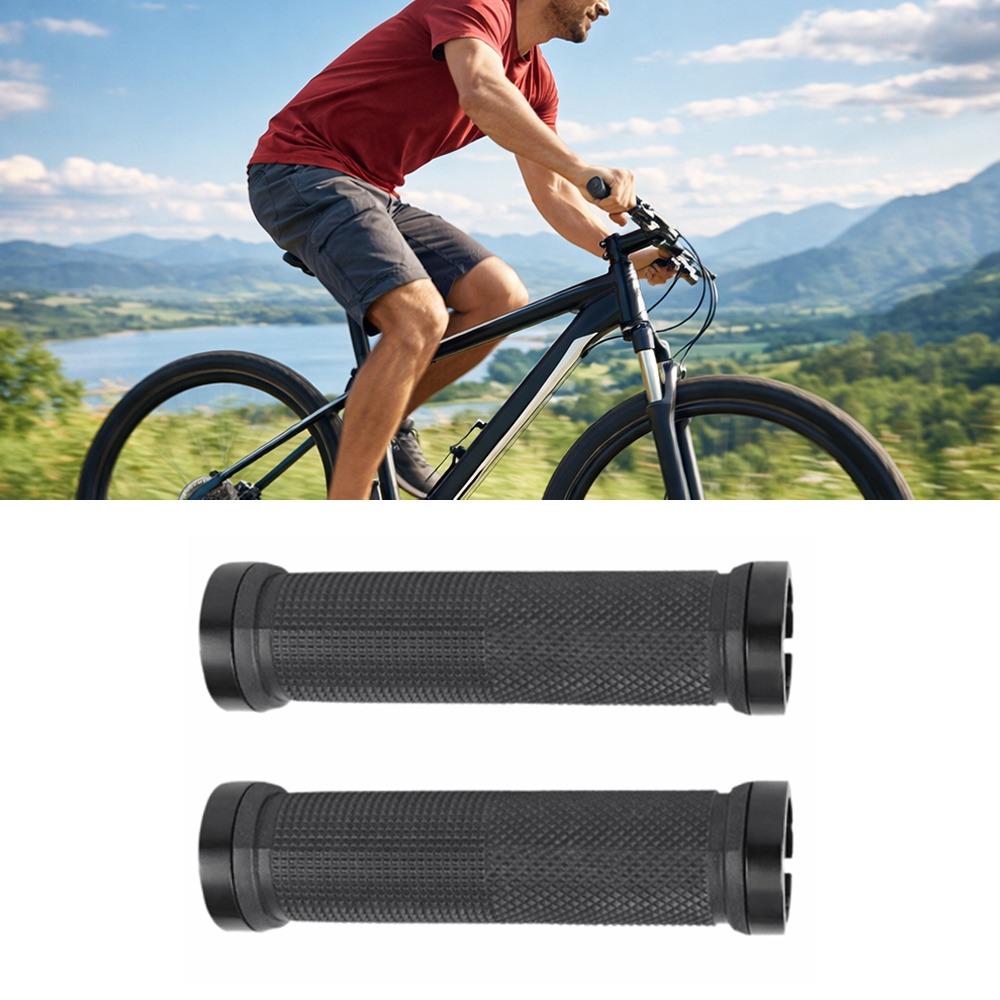 1 Pair Rubber Cycle Handle Grips Shock-Proof Bicycle Handlebar Grip  Foldable Urban Bicycles чёрный