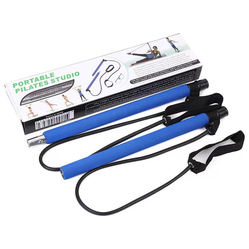 Multifunctional Pilates Bar: Home Fitness Yoga Equipment with Resistance Band for Elastic Exercise & Butt Lift