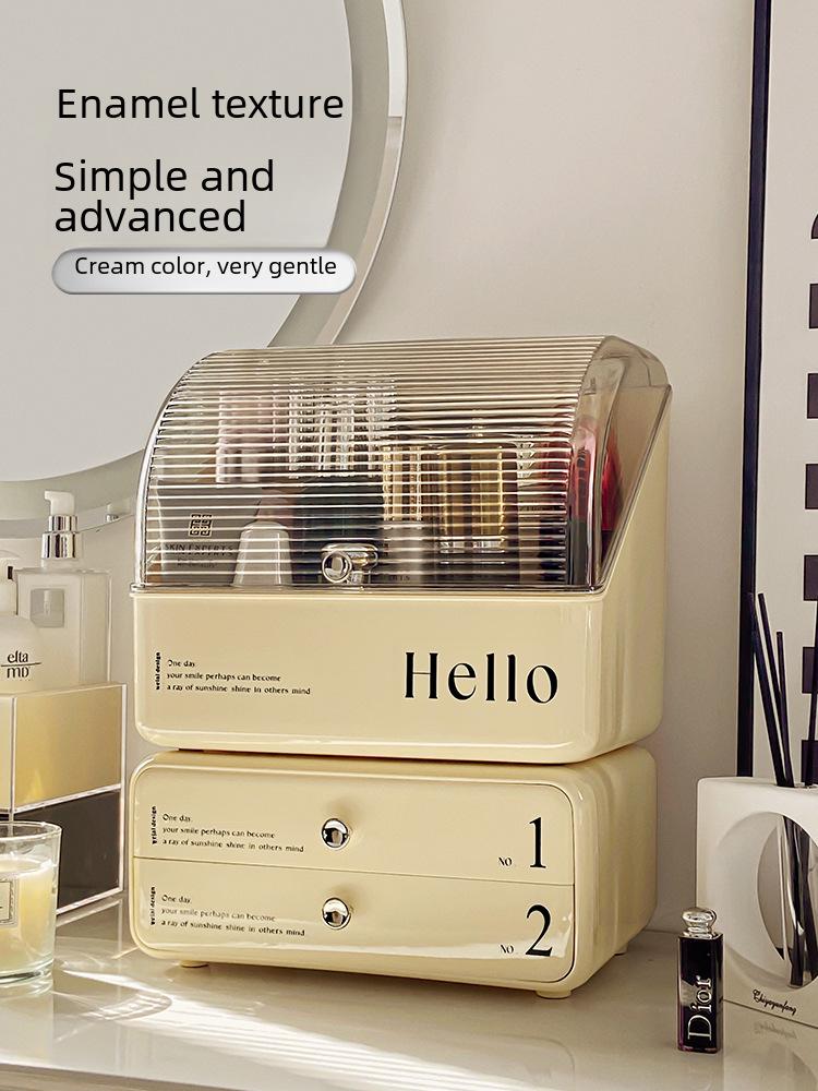 Dustproof Large-Capacity Cosmetic Storage Box for Lipstick & Skincare with Drawers