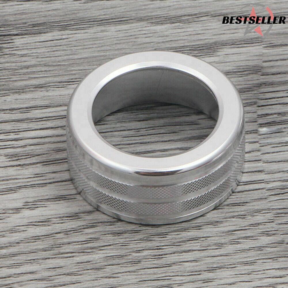 Silver 2 Pcs AC Climate Control Radio Volume Knob Ring Covers For BMW E90 E91