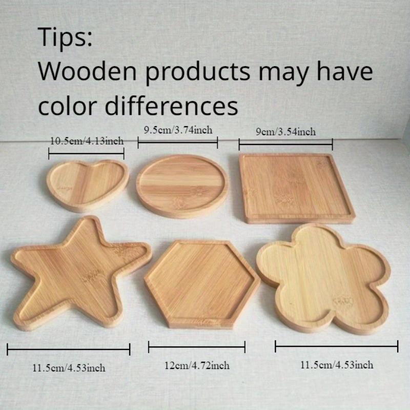 

6pcs DIY Wooden Coaster Set - Refillable Mosaic Craft Kit with Heart, Circle, Star, Hexagon, Flower, Hexagon Shapes - Ideal for Home Dec 6pcs