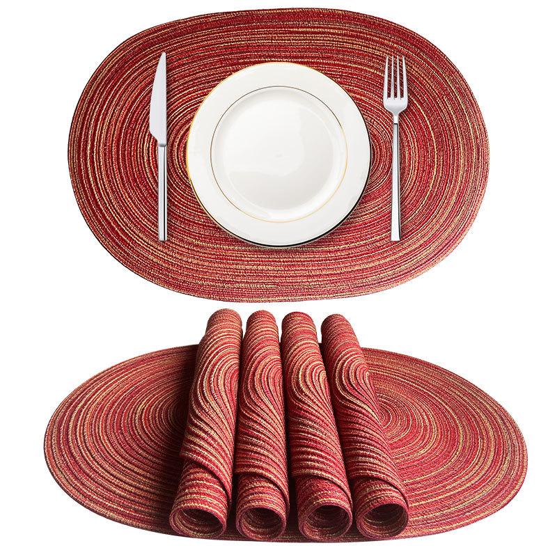Oval Braided Placemats Oversized Washable Placemats for Kitchen Dining Table Christmas Halloween Woven Non-Slip Place Mats