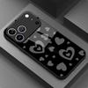 Cute Dot-Matrix Heart Print Glass phone case mobile phones for iphone 17 pro max cover for iPhone 17 16 15 14 13 12 pm Pro Plus