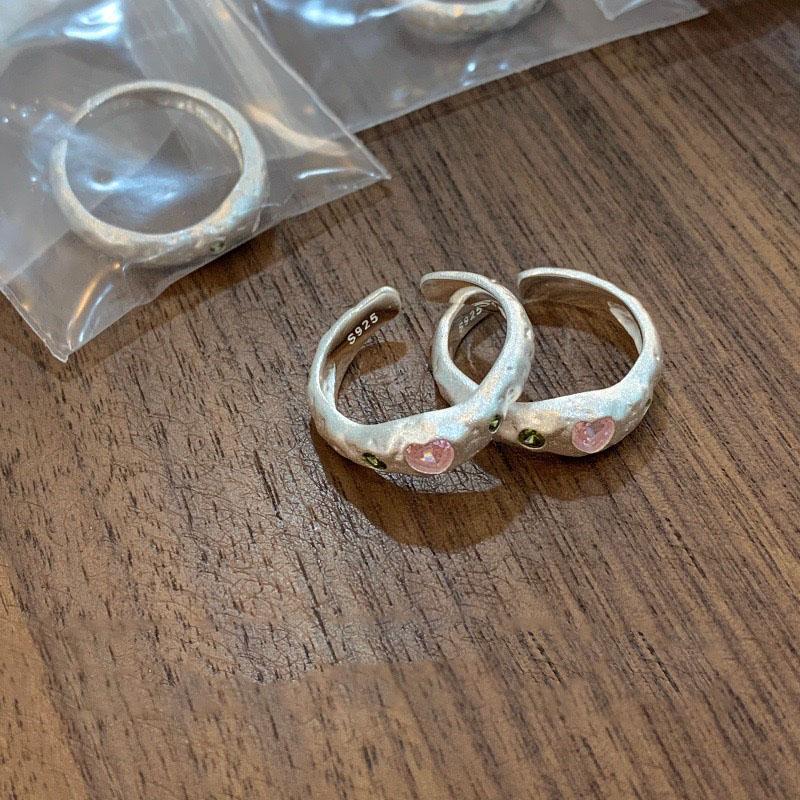 Xiaomi 925 Sterling Silver Rings For Women Men Fine Jewelry Finger Adjustable Open Heart CZ Ring For Party Birthday Gift