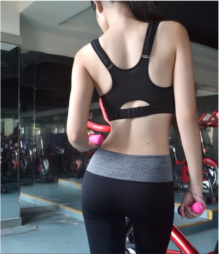 Duży, zapinany na zamek, odporny na wstrząsy, bezszwowy biustonosz sportowy dla kobiet - joga, bieganie, fitness