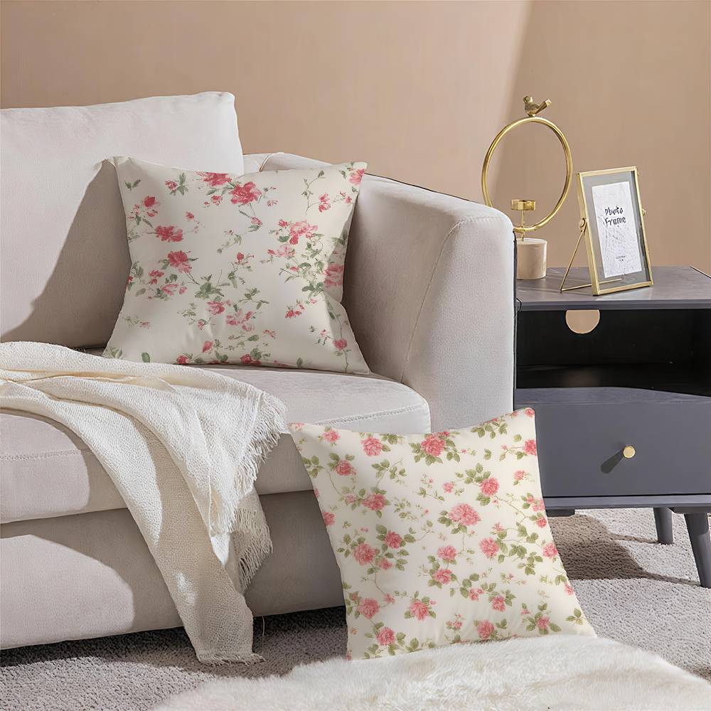 Frische Blumen Elegant und Schön Einfacher Kissenbezug Komfort Sofabett Seidig elegant Verdeckter Reißverschluss Dekorative Kissenhülle