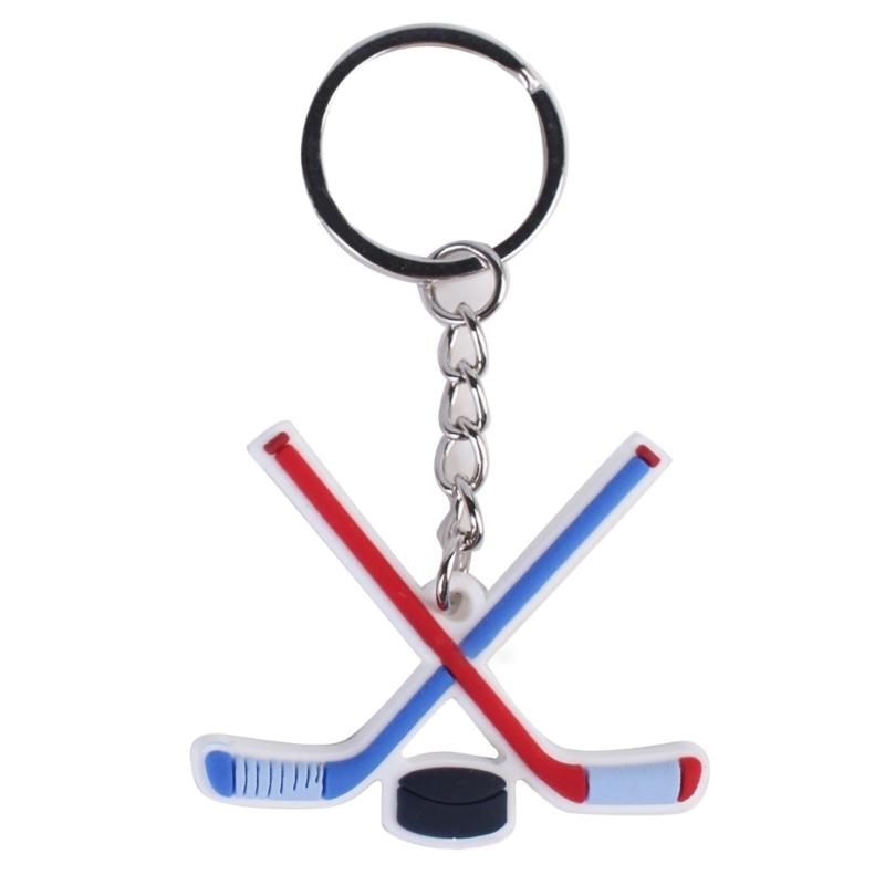 Cartoon Ice Hockey Keychain Ice and Snow Sports Pendant Car Keyring Decorations Jewelry Accessories for Women Men