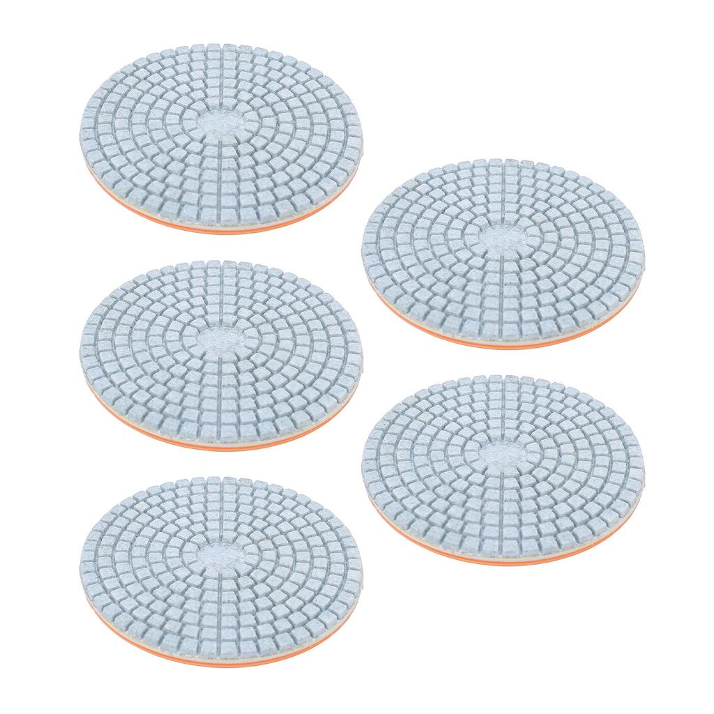5 Pcs Diamond Polishing Pad 4 Inch 5 8in 11 Thread Wet Dry Polish Pad with 8mm Drill Bit Adapter for Granite Marble