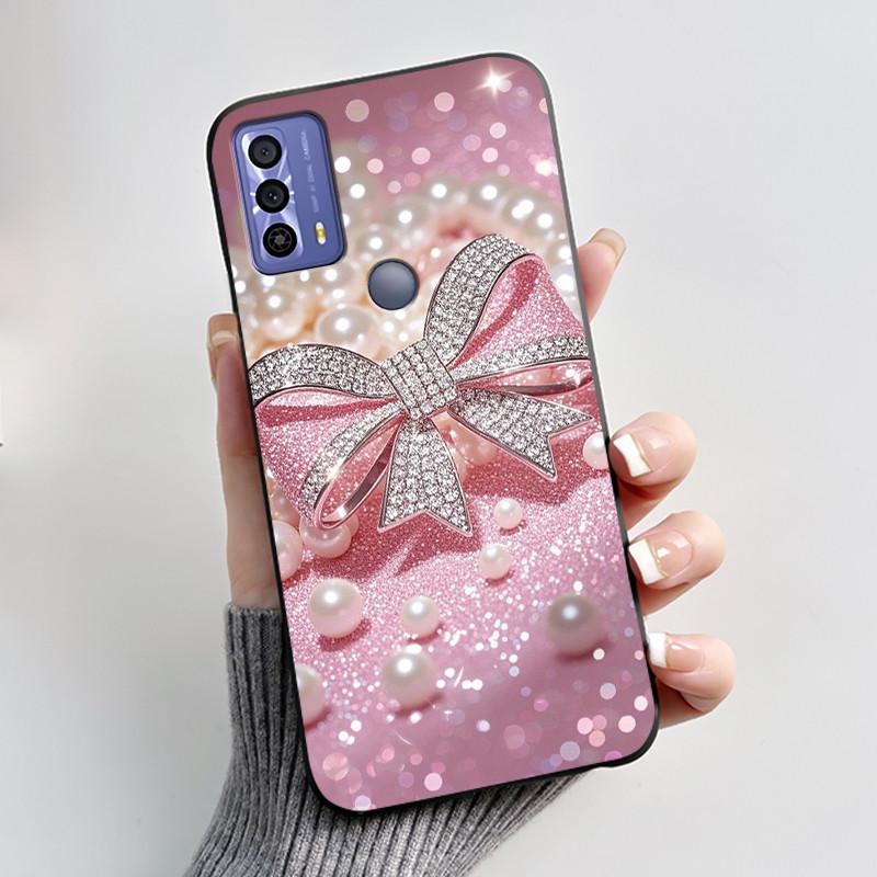 Phone Funda For TCL 20B 20Y 20E Case Aesthetic Cute Cat Astronaut Black Soft Silicone TPU Capa for TCL 20E 20Y 20B Back Cover