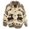 KISITAU 80s 90s Made In Canada Old Reindeer Pattern Cowichan Jacket Ivory Men's Used