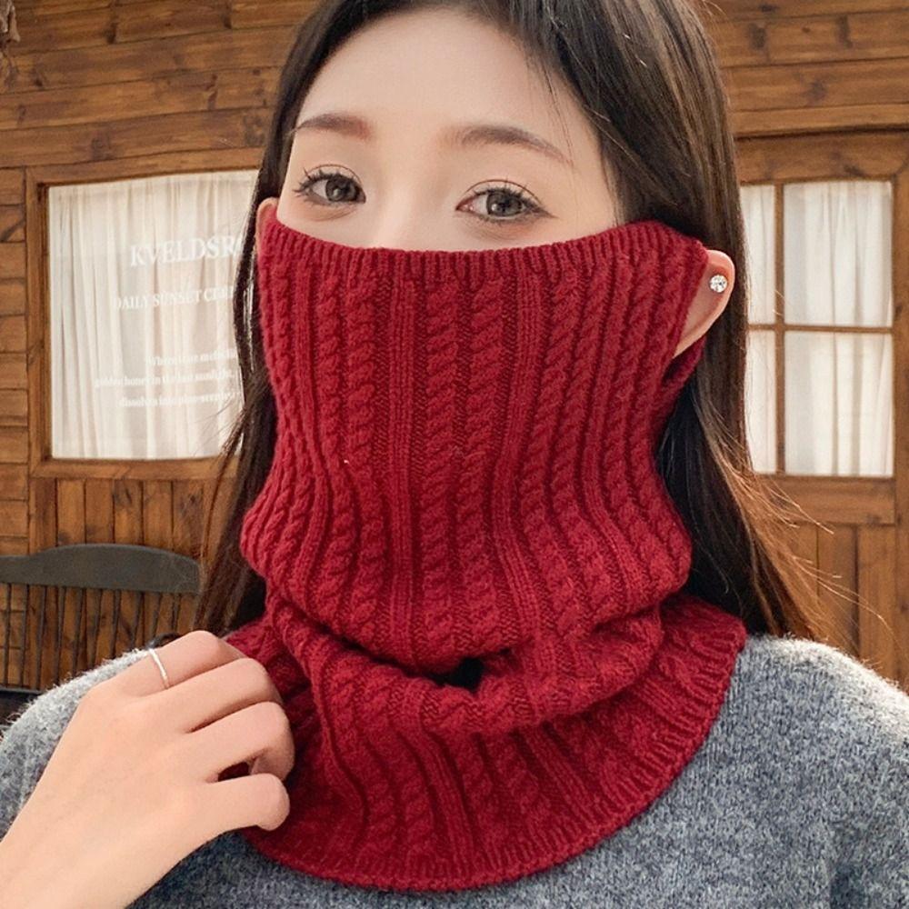 Zöpfe Rollkragen Falscher Kragen Einfarbig Pullover Wolle Lätzchen Abnehmbarer Strickschal Mädchen