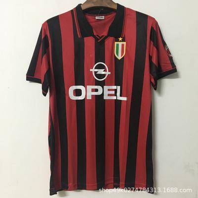 1996-97 Serie A Classic Commemorative AC Milan Retro Jersey No. 18 Baggio Home Short-sleeved Football Jersey