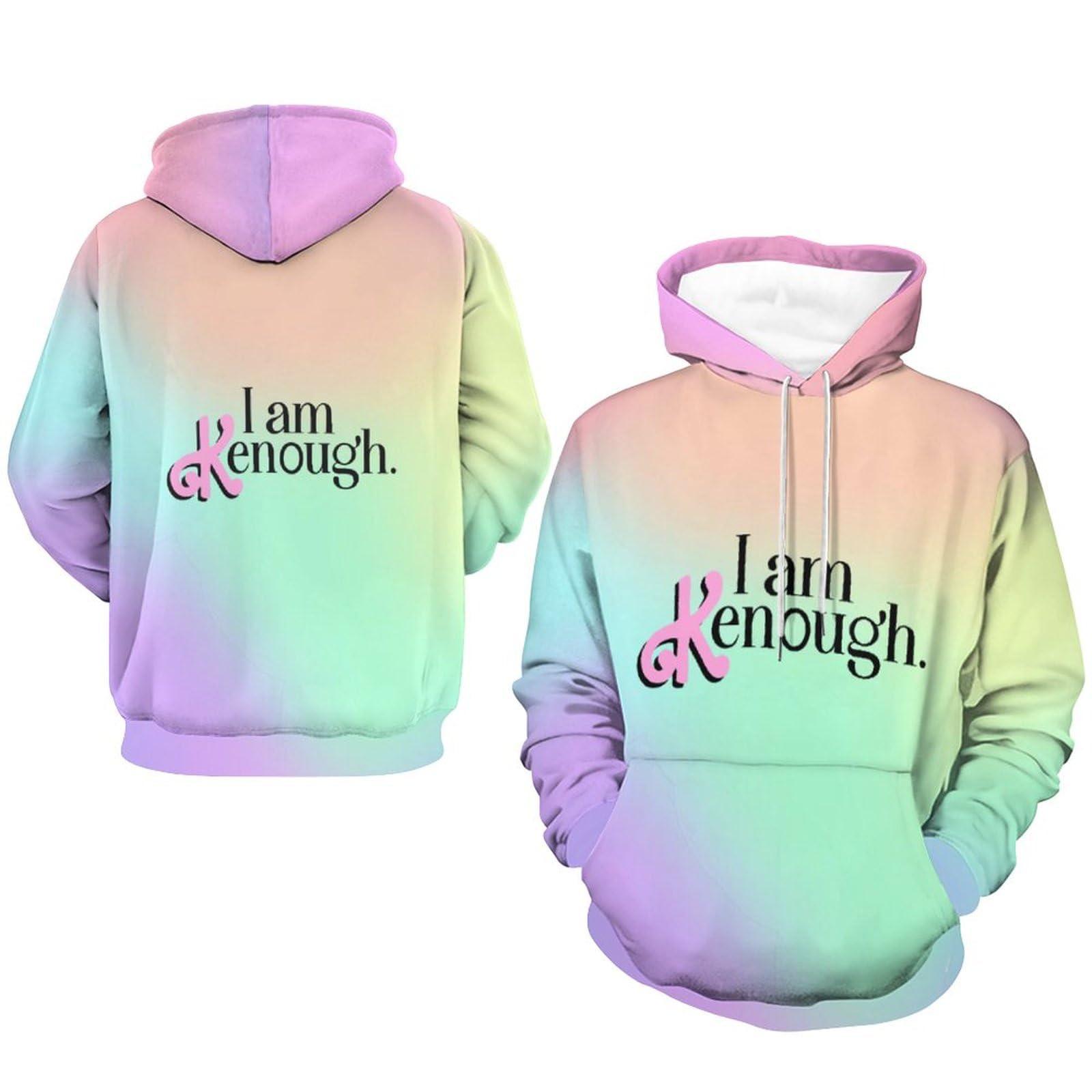 

Толстовки с капюшоном I Am Enough, толстовки с принтом тай-дай, толстовки I Am Kenough, повседневные топы с длинными рукавами для мужчин и женщин