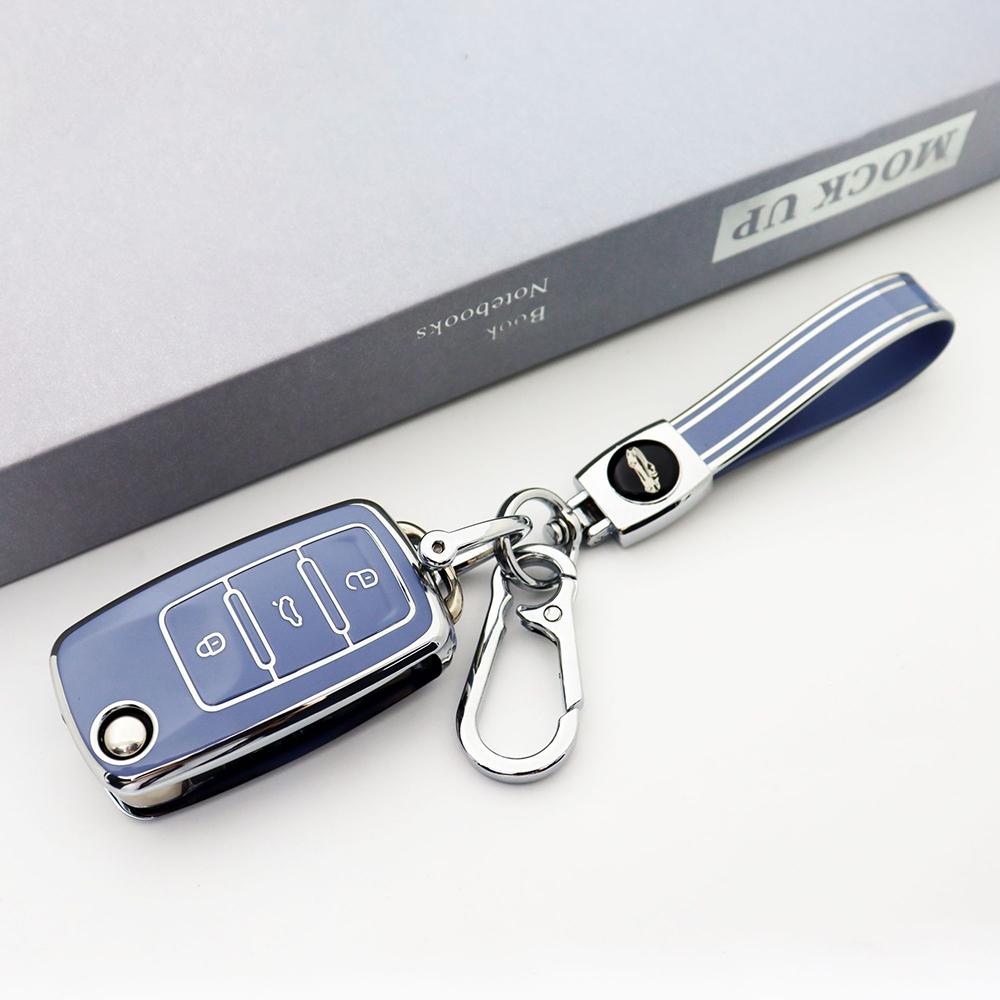 Für VW Golf Polo Bora Beetle Tiguan für SKODA Fabia Superb für SEAT Leon Toledo Altea Ibiza TPU-Fernschlüsselgehäuseabdeckung