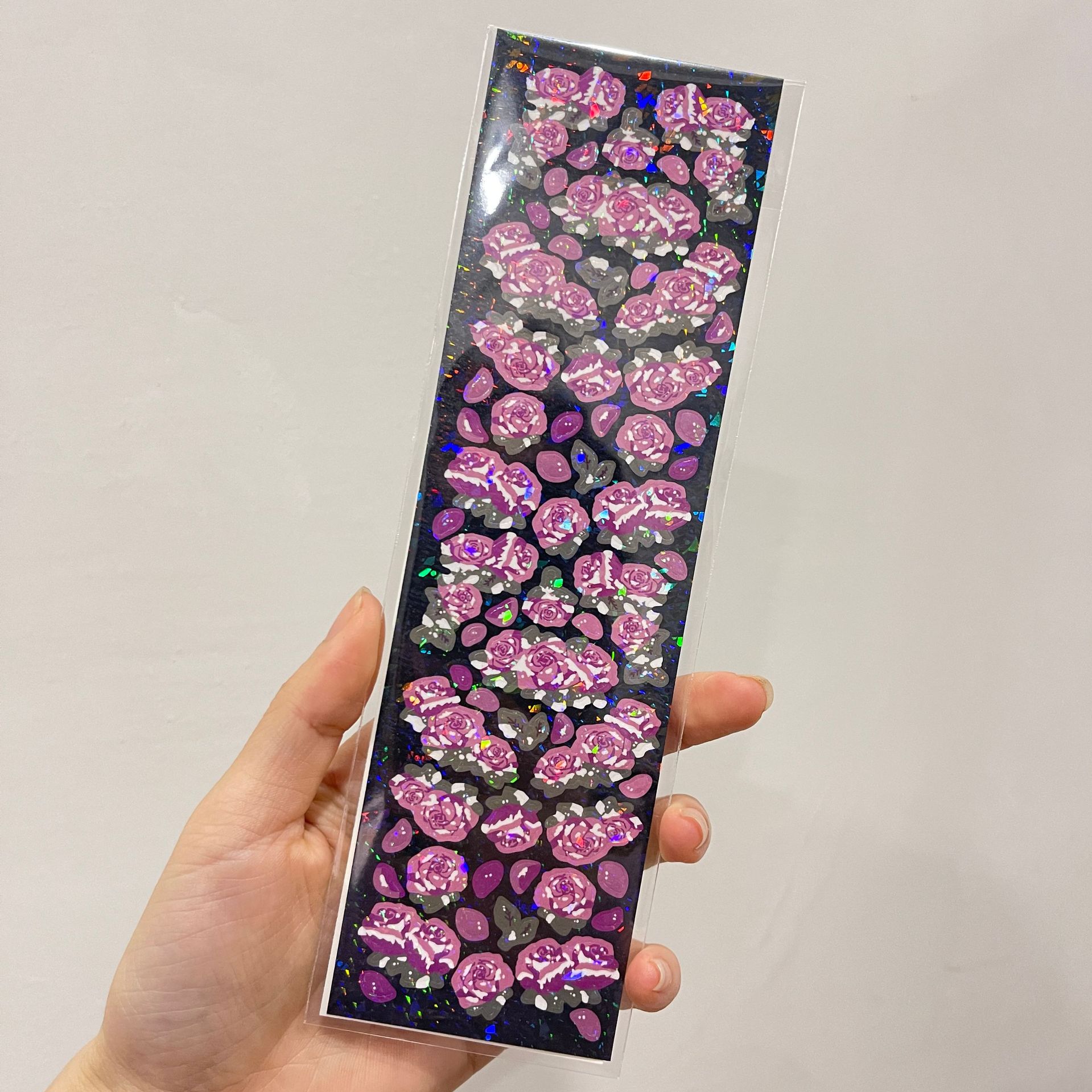 

Корейская популярная наклейка с розой, лазерная наклейка с розой, декоративная наклейка Goo Card