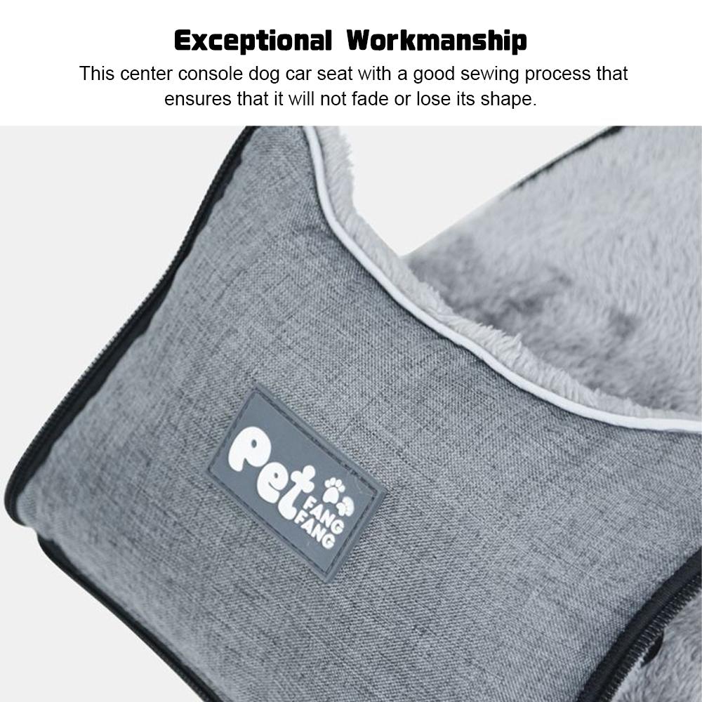 Center Console Dog Car Seat Detachable and Washable Dog Booster Seat for Car Armrest, Portable Pet