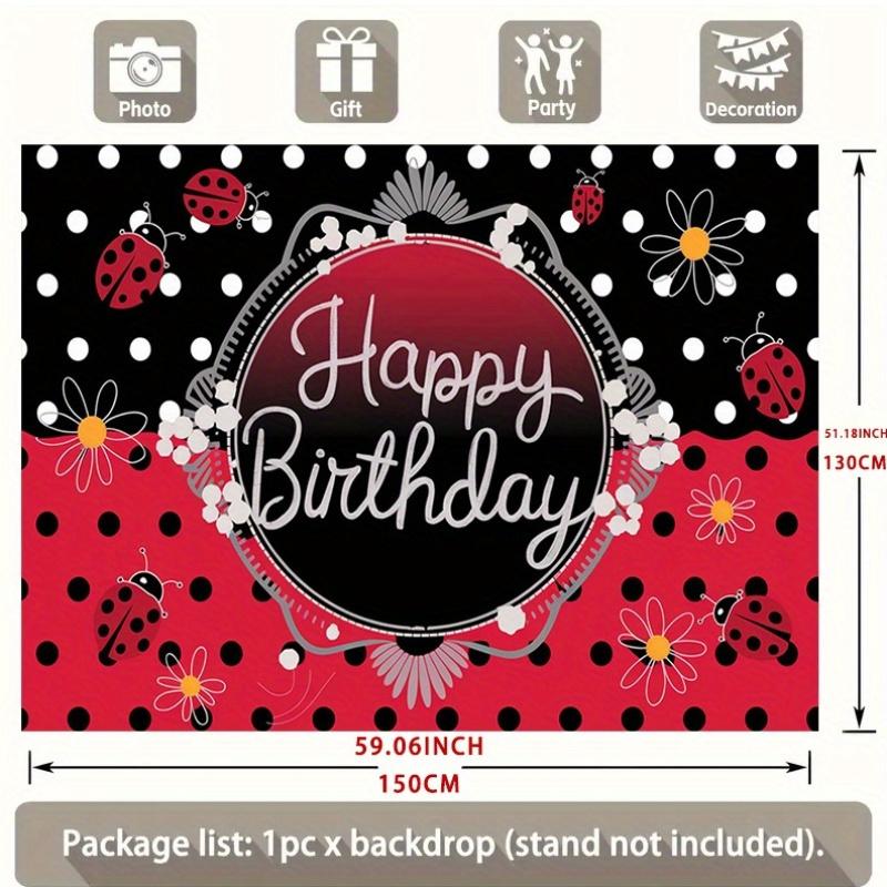 Ladybug Birthday Backdrop 1pc - Wall Hanging Decor