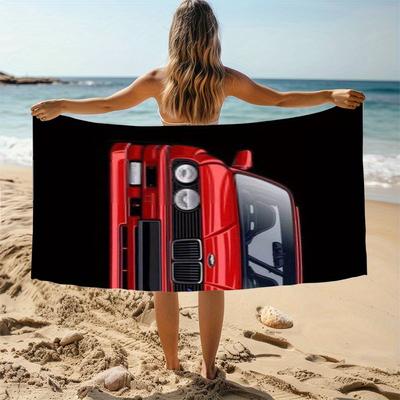 1PC Toalla de Natación de Coche Deportivo Alemán Poliéster Secado Rápido Ligera para Hombres Mujeres Playa Piscina Surf Viaje Accesorios