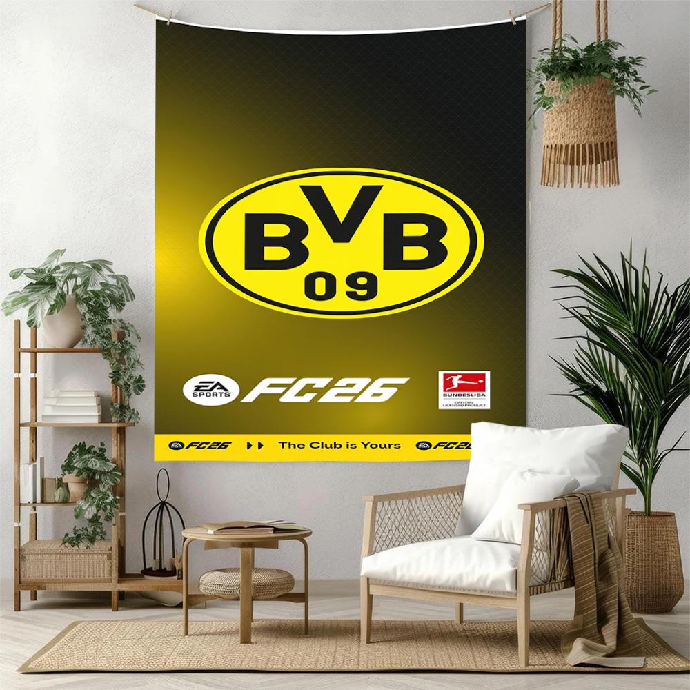 Borussia Dortmund Wanddekoration Wandteppich Kunst Für Haustier-Gedenken Geburtstag Hochzeitsparty Hintergrund Familiengeschenk