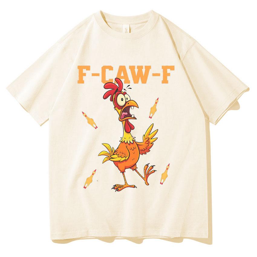 

Funny F-Caw-F Humorous Rooster Emoji Graphic Oversized Men s and Women s T-shirt Aesthetic Teen Hip-hop Cotton Y2K Bug T-shirt 4XL