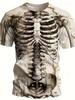 Skeleton Printed Unisex's T-shirt Fun Short Sleeved Tshirt Casual Tees Skull Pattern Unisex's Clothing Oversized Top Round Neck Tshirt