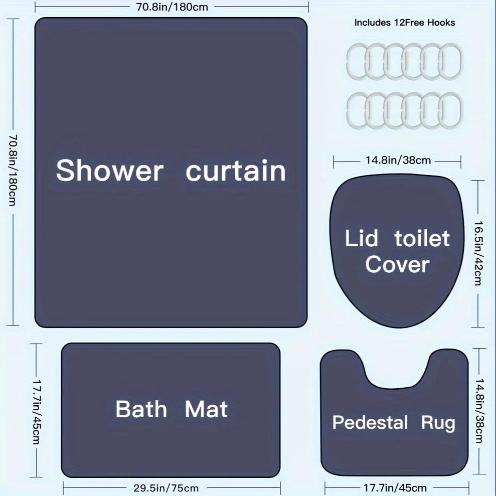 Creative Waterfall Butterfly Shower Curtain Set | Waterproof Curtain,   Bathroom Decor